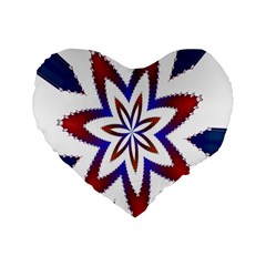 Fractal Flower Standard 16  Premium Heart Shape Cushions by Simbadda