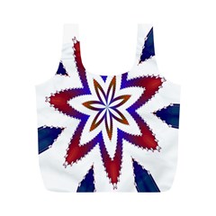 Fractal Flower Full Print Recycle Bags (m)  by Simbadda