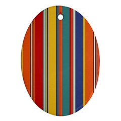 Stripes Background Colorful Ornament (oval) by Simbadda