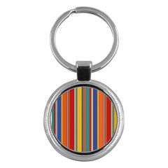 Stripes Background Colorful Key Chains (round) 