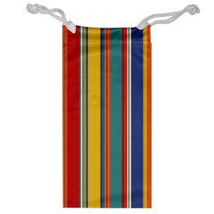 Stripes Background Colorful Jewelry Bag by Simbadda