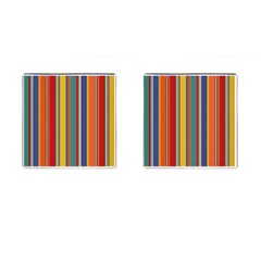 Stripes Background Colorful Cufflinks (square) by Simbadda