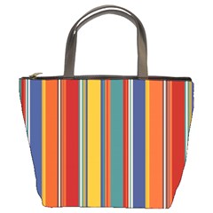 Stripes Background Colorful Bucket Bags by Simbadda