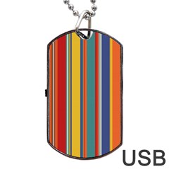 Stripes Background Colorful Dog Tag Usb Flash (one Side) by Simbadda