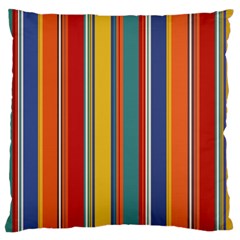 Stripes Background Colorful Large Cushion Case (two Sides) by Simbadda