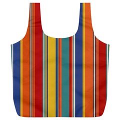 Stripes Background Colorful Full Print Recycle Bags (l)  by Simbadda