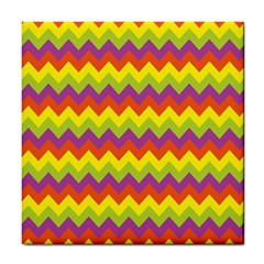 Colorful Zigzag Stripes Background Tile Coasters by Simbadda