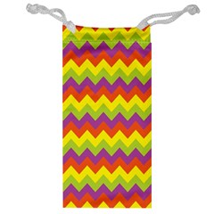 Colorful Zigzag Stripes Background Jewelry Bag by Simbadda