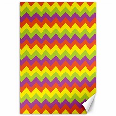 Colorful Zigzag Stripes Background Canvas 12  X 18   by Simbadda