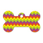 Colorful Zigzag Stripes Background Dog Tag Bone (One Side) Front