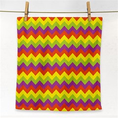 Colorful Zigzag Stripes Background Face Towel by Simbadda