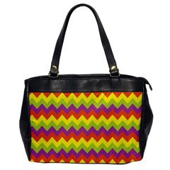 Colorful Zigzag Stripes Background Office Handbags by Simbadda