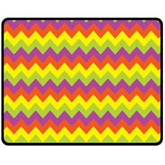 Colorful Zigzag Stripes Background Fleece Blanket (medium)  by Simbadda