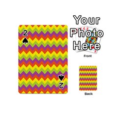 Colorful Zigzag Stripes Background Playing Cards 54 (mini)  by Simbadda