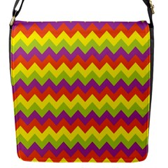 Colorful Zigzag Stripes Background Flap Messenger Bag (s) by Simbadda