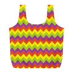 Colorful Zigzag Stripes Background Full Print Recycle Bags (l)  by Simbadda