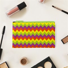 Colorful Zigzag Stripes Background Cosmetic Bag (xs) by Simbadda