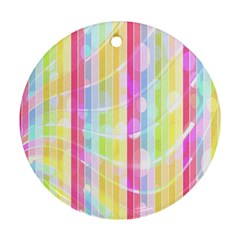 Abstract Stripes Colorful Background Ornament (round) by Simbadda