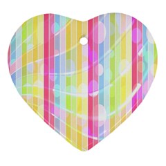 Abstract Stripes Colorful Background Ornament (heart)