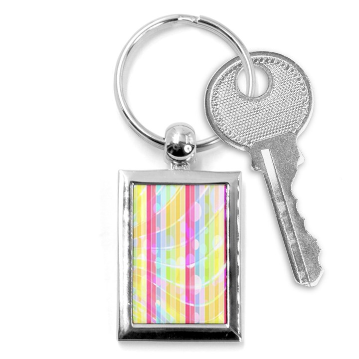 Abstract Stripes Colorful Background Key Chains (Rectangle) 