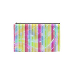 Abstract Stripes Colorful Background Cosmetic Bag (small)  by Simbadda