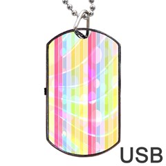 Abstract Stripes Colorful Background Dog Tag Usb Flash (one Side) by Simbadda