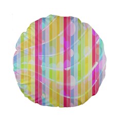 Abstract Stripes Colorful Background Standard 15  Premium Round Cushions by Simbadda