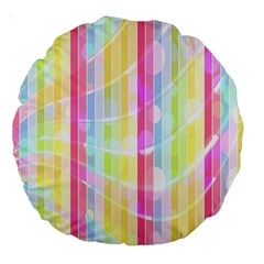 Abstract Stripes Colorful Background Large 18  Premium Round Cushions by Simbadda