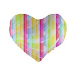 Abstract Stripes Colorful Background Standard 16  Premium Heart Shape Cushions Front