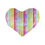 Abstract Stripes Colorful Background Standard 16  Premium Heart Shape Cushions Back