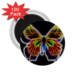 Fractal Butterfly 2 25  Magnets (100 Pack)  by Simbadda