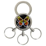 Fractal Butterfly 3-Ring Key Chains Front