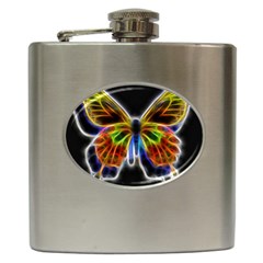 Fractal Butterfly Hip Flask (6 Oz) by Simbadda