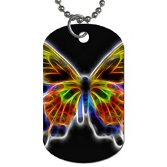 Fractal Butterfly Dog Tag (two Sides) by Simbadda