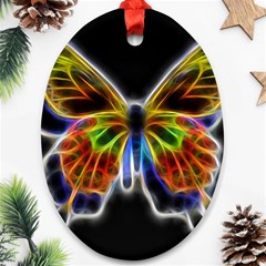 Fractal Butterfly Oval Ornament (two Sides) by Simbadda