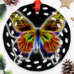 Fractal Butterfly Round Filigree Ornament (two Sides) by Simbadda