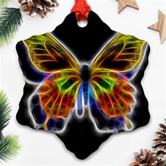 Fractal Butterfly Snowflake Ornament (two Sides) by Simbadda