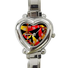 Fractal Ribbons Heart Italian Charm Watch by Simbadda