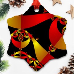 Fractal Ribbons Snowflake Ornament (two Sides) by Simbadda