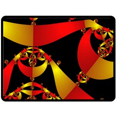 Fractal Ribbons Double Sided Fleece Blanket (large)  by Simbadda