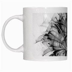 Fractal Black Flower White Mugs by Simbadda