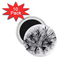 Fractal Black Flower 1 75  Magnets (10 Pack)  by Simbadda