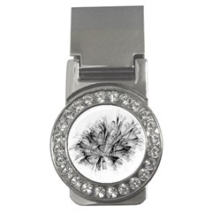 Fractal Black Flower Money Clips (cz)  by Simbadda