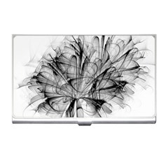 Fractal Black Flower Business Card Holders by Simbadda