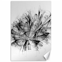 Fractal Black Flower Canvas 24  X 36  by Simbadda