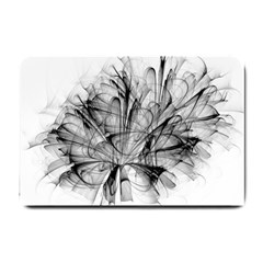 Fractal Black Flower Small Doormat  by Simbadda