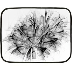 Fractal Black Flower Fleece Blanket (mini) by Simbadda