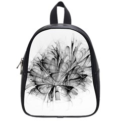 Fractal Black Flower School Bags (small)  by Simbadda