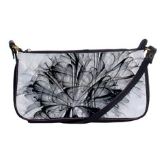 Fractal Black Flower Shoulder Clutch Bags by Simbadda