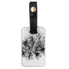 Fractal Black Flower Luggage Tags (one Side)  by Simbadda